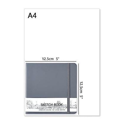 5" x 5" Hardcover Sketch Book,Small Mixed Media Sketch Pad,58 Sheets 150GSM Acid-Free Artist Drawing Paper,Travel Journal Blank Notebook for Adults Painting,Illustration,Art Supplies.Dark Grey - color: 150gsm PU-dark grey