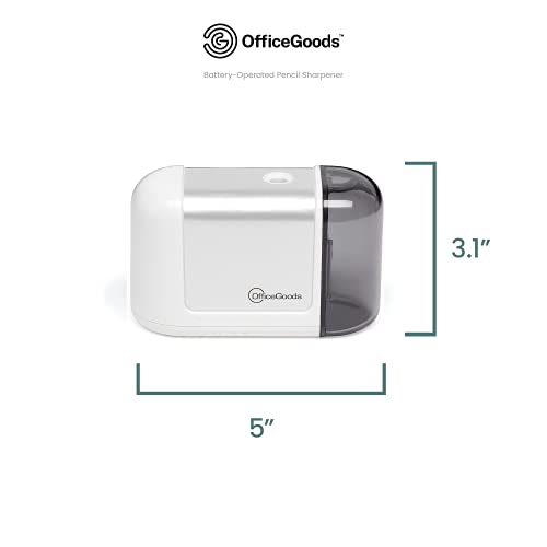 OfficeGoods Mini-Pro Electric Pencil Sharpener, Cordless, White - color: White