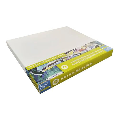 Artist's Loft 14" x 14" Level 3 Gallery Wrapped Heavy Duty Canvas - Archival Quality and Acid Free Cotton Canvas for Acrylic and Oil Paints - 1 Pack - size: 14 x 14