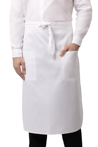 Chef Works Unisex Two Pocket Bistro Apron - color: White