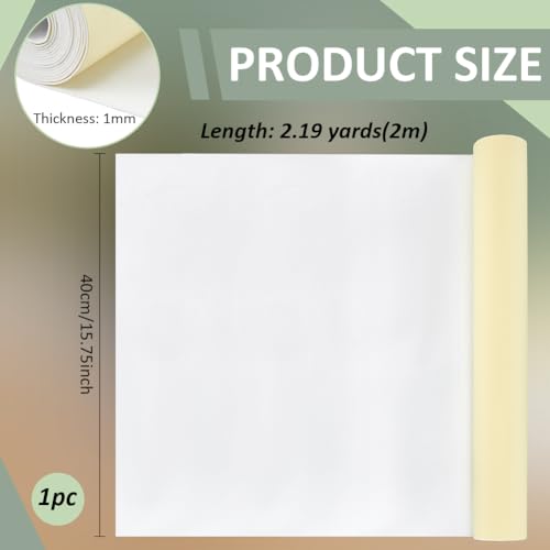 BENECREAT 78.7x15.7 Inch White Self-Adhesive EVA Foam Roll, 1mm Thick Sticky Upholstery Foam Sheets Craft Foam Sheet for Scrapbooking Crafts, Cosplay Model, Cushion Furniture - color: White