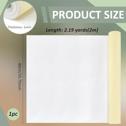 BENECREAT 78.7x15.7 Inch White Self-Adhesive EVA Foam Roll, 1mm Thick Sticky Upholstery Foam Sheets Craft Foam Sheet for Scrapbooking Crafts, Cosplay Model, Cushion Furniture - color: White