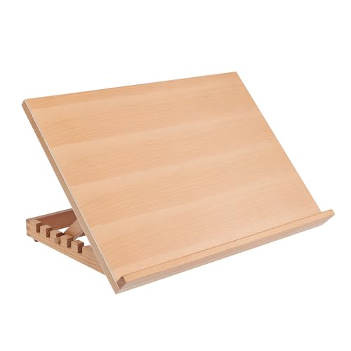 SoHo Urban Artist 12x16 Adjustable Portable Drawing Board Stand Easel, 5 Positions, Natural Beechwood Finish - size: 12x16"
