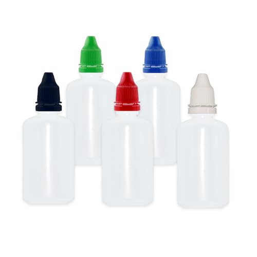 12 Pcs Dropper Bottles, 50ml/1.7 oz Empty Squeezable Small Mouth Dropper Bottle, Liquid Dropper Bottle with Red Cap - color: Red Cap