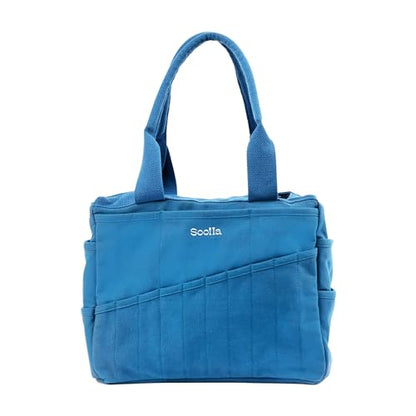 Soolla Studio Bag: Art Supply Storage Organizer & Pottery Tool Bag, Washable Tote, Yarn Bag, Crochet, 30 Pockets, 15+ Colors - color: Blueberry Bliss