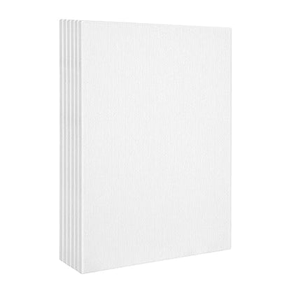 KINGART 805-6 Stretched White Canvas for Painting, 12 x 16 Inch, Pack of 6 | 100% Cotton, Triple Primed Acid-Free Gesso, Ready to Paint, 5/8" Profile, Back-Stapled - size: 12 x 16 Inch