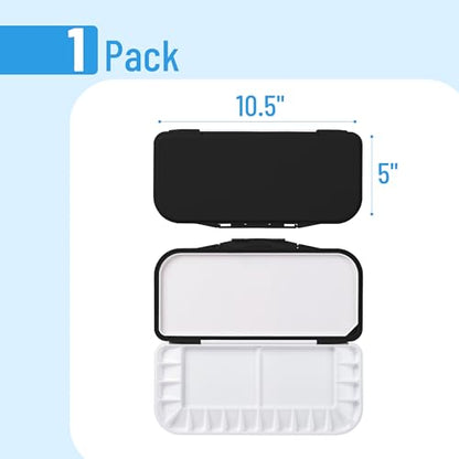 Mr. Pen- Airtight Watercolor Palette with Lid, 18 Wells & 2 Mixing Areas - color: Black, size: 1 Pack