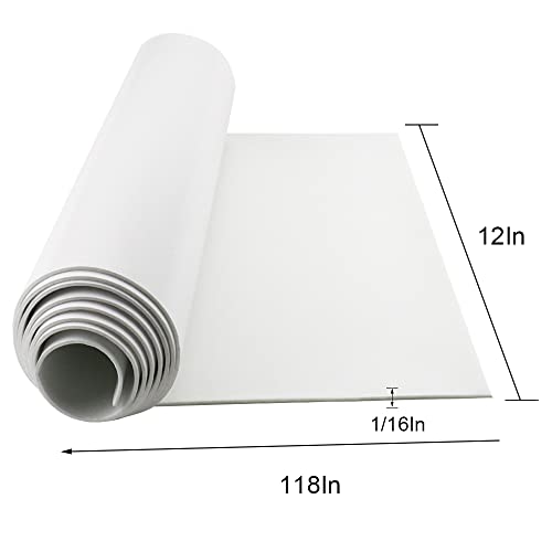 DGSL Foam Insulation Neoprene Sheets with Adhesive, 12''W x 118''L x 1/16'' - color: White, size: 12 in x 118 in x 1/16 in