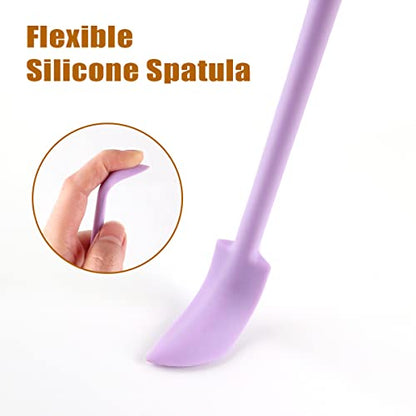 Silicone Spatula Set 6Pcs, Mini Jar Scraper for Makeup & Food | Mini spatulas reach every last drop in jars and bottles, reducing waste for food, cosmetics and personal care products. - color: Color #4