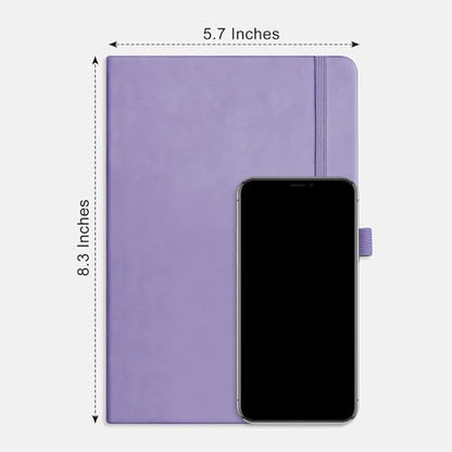 RETTACY Blank Journal Notebook, 192 Pages per Pack, A5 Size (5.7'' x 8.3'') - color: Black & Purple