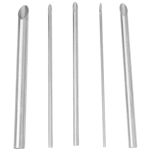 COHEALI 5 Pcs Clay Hole Cutter Set Stainless Steel Pottery Hole Cutter for Sculpture Round Tool for Ceramics Pottery Tools for Trimming and Hollowing 4.33 in Length