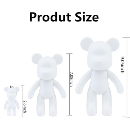 7+9 inch Blank Bear Mold 2 Set DIY Fluid Bear + 1 Keychain Creativity Figure for Home Decoration
