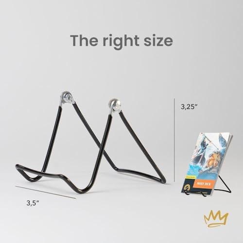 KINGDOM SOLUTIONS - 3.25" Black Metal Display Stand Made in USA - 36 Pack | Holds Plates, Pictures, Photos, Books, Frames, Posters & Art - Sturdy, Adjustable, Great for Home, Office or Retail Use - color: Black Adjustable, size: 3.25" (36-pack)