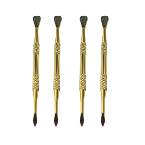 Klyeola 4Pcs Wax Carving Tools Set, Stainless Steel Double-Ended Sculpting and Modeling Tools Kit, Wax Spoon and Carving Tool for Clay, Pottery, Jewelry Making(Gold) - color: Gold