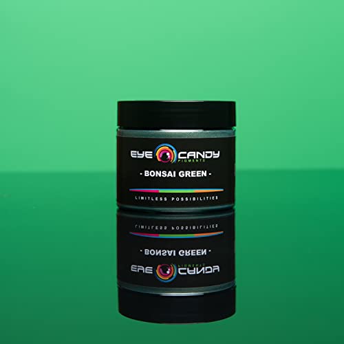 Eye Candy Pigments Premium Green Mica Powder - Bonsai Green (50gr) - for Epoxy, Resin, Soap, Paint, Woodworking, Acrylic Pouring, Bath Bombs, Fishing Lures - DIY Arts and Crafts Additive - color: Bonsai Green