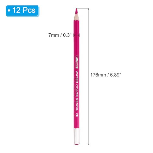 PATIKIL Watercolor Pencil, 12Pcs Water Soluble Pencils for Blending, Coloring, Sketch Drawing, Painting, Pink - color: Pink