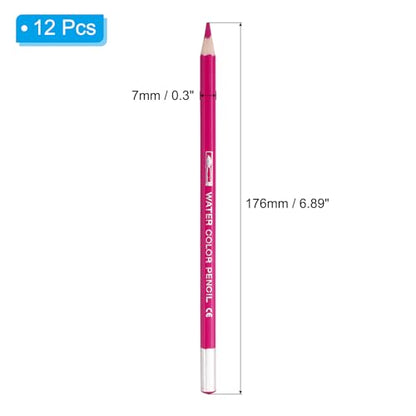 PATIKIL Watercolor Pencil, 12Pcs Water Soluble Pencils for Blending, Coloring, Sketch Drawing, Painting, Pink - color: Pink
