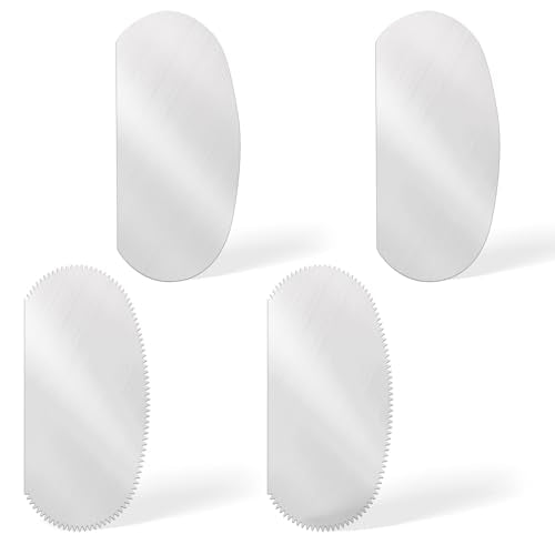 Gosknor 4pcs Pottery Tools Scraper, Stainless Steel Oval Modeling Cutter Scraper Clay Sculpting Tools for Ceramics Texturing Artists Modeling Potter (Serrated, Smooth) - style: Serrated and Smooth