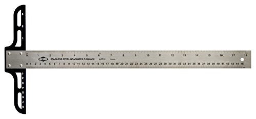 ALVIN AST24 Stainless Steel Graduated T-Square with 1.5 Inch Blade, Drawing and Design Tool, Great for Carpentry, Drafting, Architecture, Engineering, and Art 24 Inches