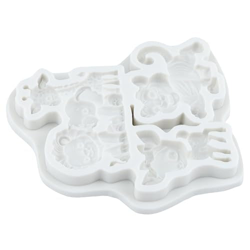 Animal Polymer Clay Mold Lion Elephant Giraffe Silicone Molds - color: Style D