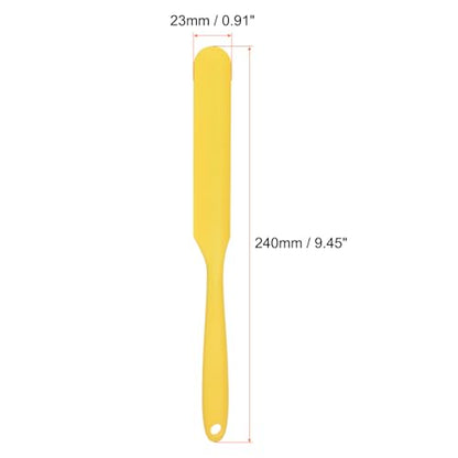 HARFINGTON 2Pcs Silicone Spatula Scraper 9.45" Reusable Non-Stick Flexible Spatulas for Epoxy Resin Liquid Paint Arts DIY Crafts, Yellow - color: Yellow
