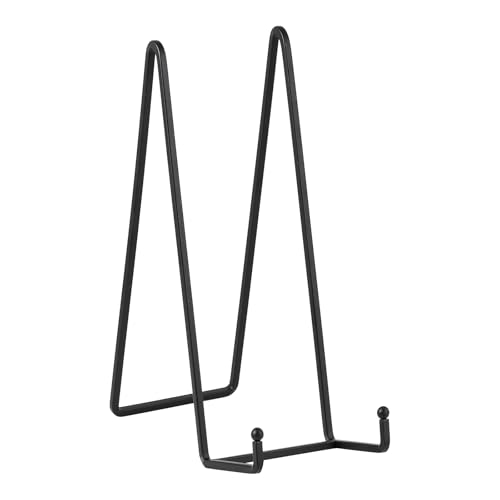 Large Plate Holder Display Stand - 12 inch Super Tall Big Plate Stands for Heavy Duty Display - Metal Picture Frame Stand - Tabletop Easel Stand for Decorative Platter | Plaque | Book - 2 Pack - Black - size: 12 inch (2 pack)
