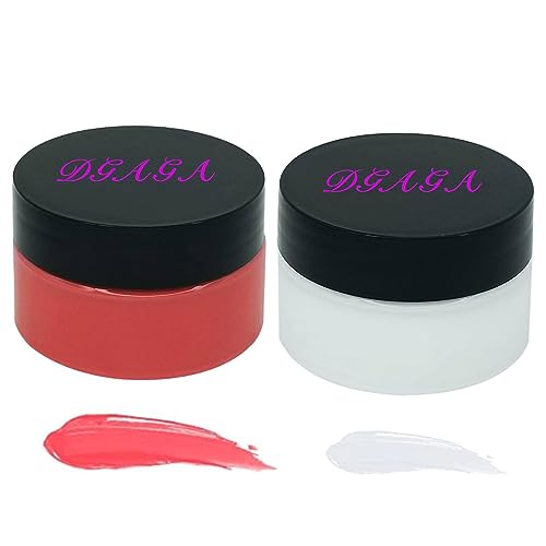 DGAGA 2 Jar of Chalk Paste,White Chalk Paste Paint for Stencils,Red Fabric Ink,Self Adhesive Silk Screen Stencil Paste,Chalkboard Paste for Wood,Canvas,Paper,Art Craft Permanent,Home Decor - color: Red & White