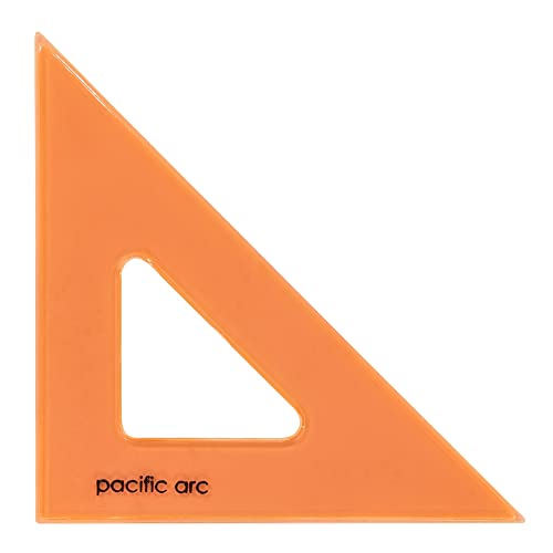Pacific Arc's Scholastic Triangle - 12 inch - Fluorescent - 45/90 Angle - Polystyrene - Inking Edge - Technical Drawing Tools, Drafting, Architect and Engineering. - style: 12 inch, 45/90