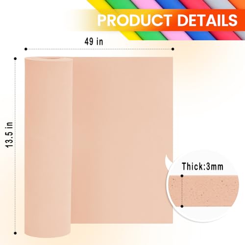 Do²ping Beige Eva Foam Sheets Roll, 3mm EVA Craft Foam 49''x13.5'' High Density 86kg/m3 for Halloween Cosplay DIY - color: Beige, size: Thickness 3mm