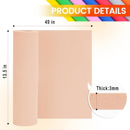 Do²ping Beige Eva Foam Sheets Roll, 3mm EVA Craft Foam 49''x13.5'' High Density 86kg/m3 for Halloween Cosplay DIY - color: Beige, size: Thickness 3mm
