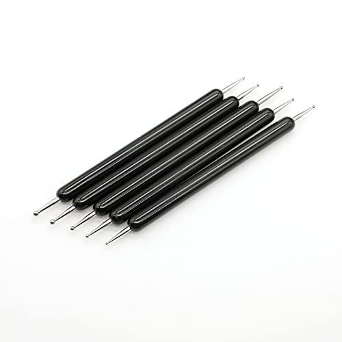 4 Set Embossing Stylus Double End Tracing Dotting Tool, 20 Pcs Ball Embossing Stylus Double End Tracing Dotting Tool for Pottery Clay Craft, Embossing Art (Black) - color: Black