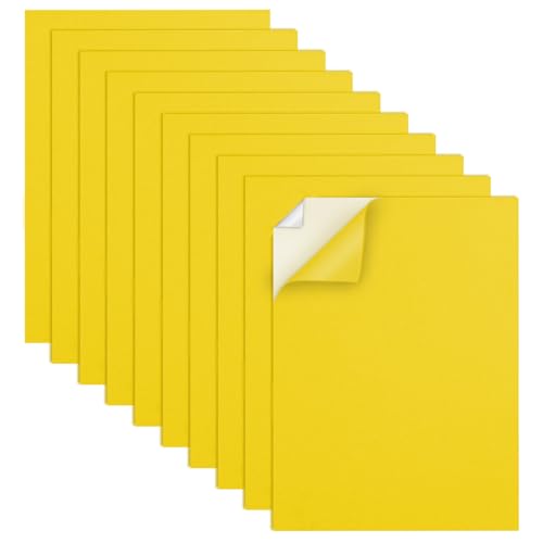 MEARCOOH Self Adhesive Foam Sheets, Yellow 9x12 Inch 2mm Sticky Eva Foam Paper for Crafts Cardmaking Photo Frames Classroom Scrapbooking Christmas Crafts (Yellow 10 Sheets) - color: Yellow Self-adhesive, size: 9X12in-2mm
