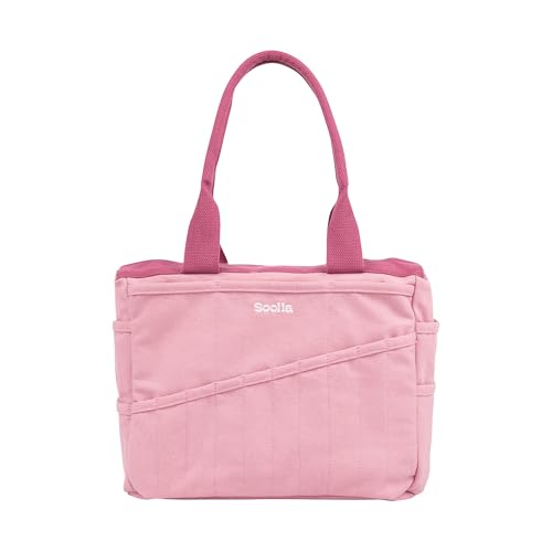 Soolla Studio Bag: Art Supply Storage Organizer & Pottery Tool Bag, Washable Tote, Yarn Bag, Crochet, 30 Pockets, 15+ Colors - color: Desert Rose