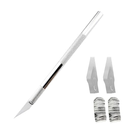 13 Pcs Precision Scoring Knife for Bread Baking, Professional Craft Knife Set with Multiple Blades and Finger Cots, Artisan Dough Lame Tool for Bakers and Crafters (Silver)