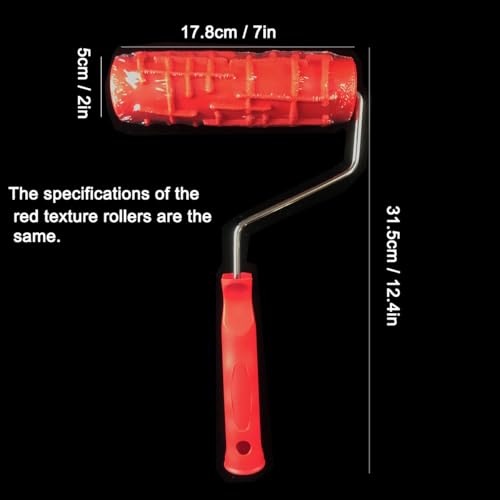 7" Texturing Roller, Patterned Textured Paint Roller, Drywall Texture Tool | Art Texture Roller, Embossed Rubber Paint Roller Supplies, Knockdown Texture Tool for DIY Household Wall Painting (BK096R) - style: BK096R