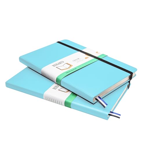 Hardcover Notebook Blank Journal Sketchbook for Drawing, Medium 5.5 by 8.4 Inch, 100 GSM Thick Paper (LightBlue, Plain) - color: LightBlue