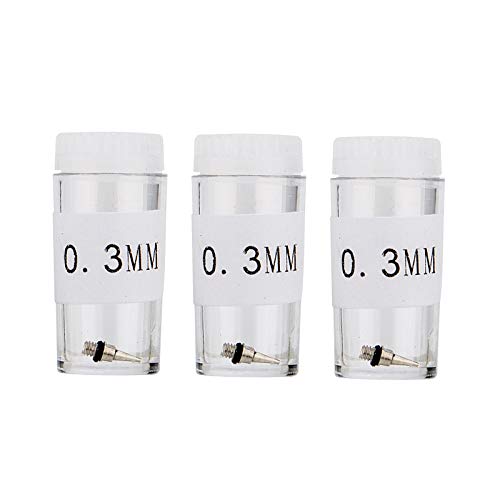 3PCS 0.3mm Airbrush Nozzles and Needles Replacement Parts with 11 in 1 Airbrush Cleaning Repair Tool for Airbrush Gun - size: 3PCS 0.3mm Nozzle and Needles/Cleaning Kit