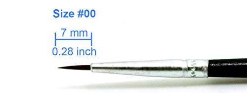 50 Pcs Fine Detail Synthetic Paint Brush Set, Pointed Round Size #00 Small | Extra Fine Tip for Miniature, Scale Model, Figurine, Rock & Nail Painting with Acrylic Watercolor Oil Gouache Enamel & Ink - size: Size #00 (Small)