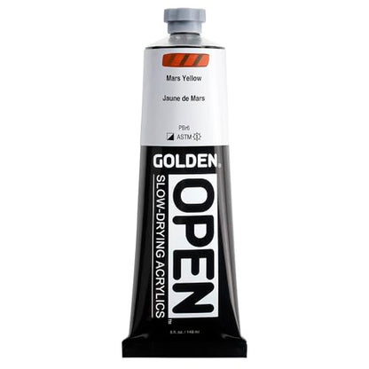 GOLDEN OPEN Slow-Drying Acrylics, Mars Yellow, 5 fl. oz. Tube - color: Mars Yellow, size: 5 Fl Oz (Pack of 1)