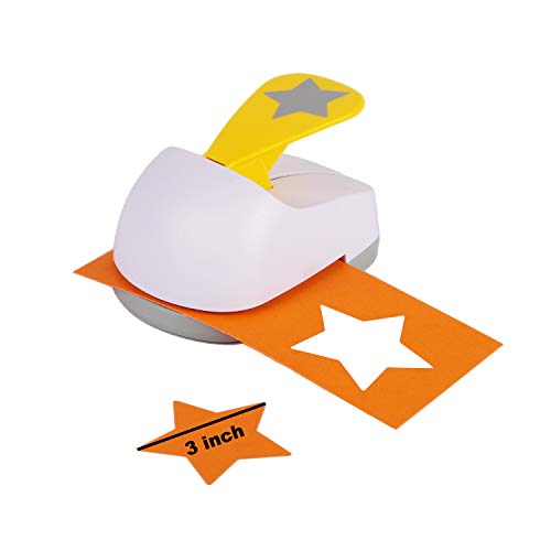 Craft Lever Punch 3 inch Star Paper Punch Five Point Star Professional Tool for Paper Crafting DIY Projects，Gifts，Stationery，Education，Greeting Cards Arts Fun Projects - color: Star
