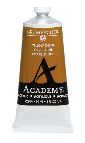Grumbacher Academy Acrylic Paint, Gloss, 90ml/3 oz Metal Tube, Yellow Ochre Light Hue - color: Yellow Ochre Light