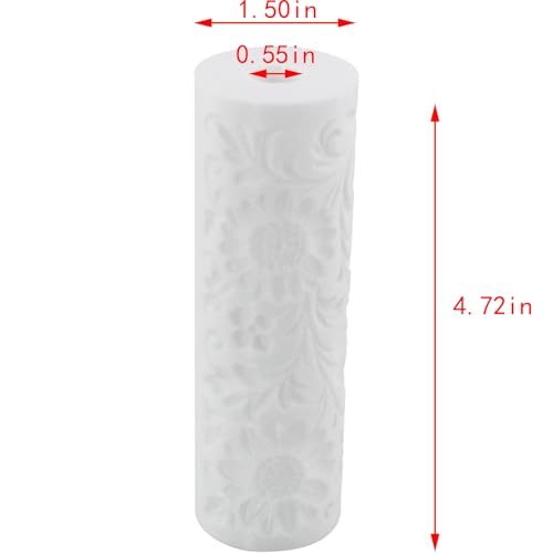 ZCZQC Floral Texture Clay Roller Polymer Clay Texture Roller Embossing Clay Cutter for Use with Cutting Tools 4.72x1.5in for DIY Earrings Jewelry Making Craft Supplies
