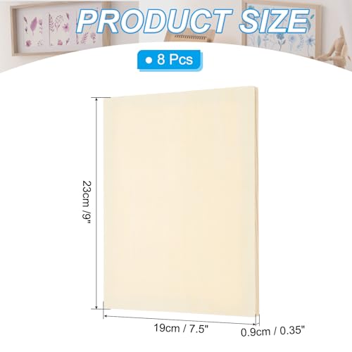 PATIKIL 7.5 x 9 Inch Wood Canvas Panels, 8pcs Unfinished Wooden Frame Square Art Board for Crafts Oil Paint Pouring Acrylics Painting DIY - size: 7.5 x 9 Inch