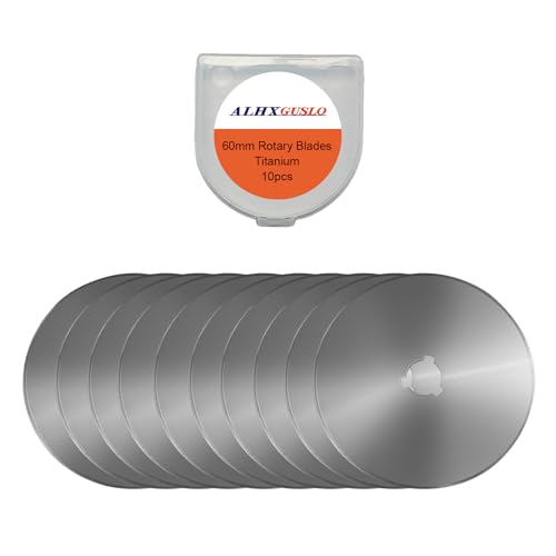 60mm Rotary Cutter Blades 10 Pack Replacement Blades Fits Fiskars, OLFA,Martelli,Dremel,Truecut,DAFA for Quilting Scrapbooking Sewing Arts & Crafts Sharp and Durable Cutter Blade - color: Silver (60mm 10pcs)