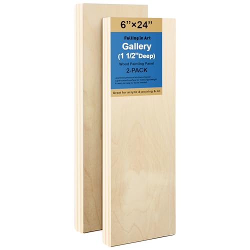 Falling in Art 2 Pack 6x24'' Unfinished Gallery Birch Wood Canvas Panels - size: 6*24 2 Pack