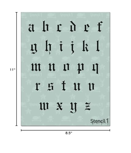 Stencil1 Old English Font Stencil 1" Alphabet Letters Painting Craft - size: 1" Letters