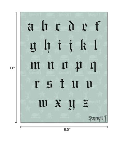 Stencil1 Old English Font Stencil 1" Alphabet Letters Painting Craft - size: 1" Letters
