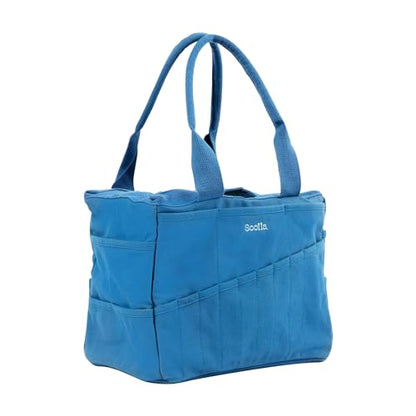 Soolla Studio Bag: Art Supply Storage Organizer & Pottery Tool Bag, Washable Tote, Yarn Bag, Crochet, 30 Pockets, 15+ Colors - color: Blueberry Bliss