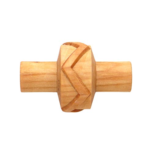 MKM Pottery Tools Wood Small Handle Rollers for Clay (RS-003 Single Zig Zag) - size: RS-003 Single Zig Zag