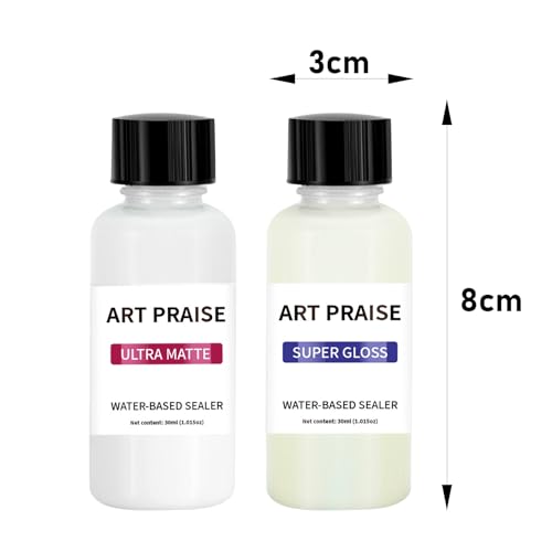 Premium Air Dry Clay Varnish Set, Matte & Gloss Finish, Air Dry Clay Glaze for Pottery and Acrylic Paint, Colourless, High Gloss & Scratch Resistant (30ml Each)